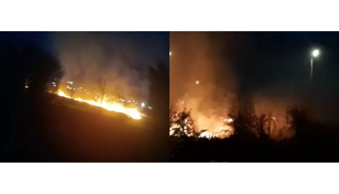 Catanduvas - Equipe da Secretaria de Viação e Obras apaga incêndio às margens da PR-471